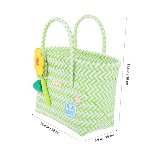 Alipis Woven Bag Handles Cotton Rope Storage Basket Craft Tote Organizer Versatile Extra Large Basket for2