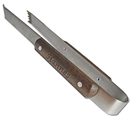 Grillzange mit Gravur | Edelstahl | Personalisiert auf der Vorder- und Rückseite | Geschenkidee für echte Grillmeister