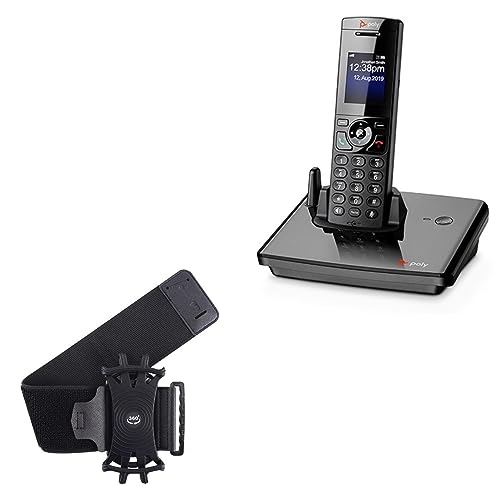 BoxWave Holster Compatible with Poly VVX D230 - ActiveStretch Sport Armband, Adjustable Armband for Workout and Running - Jet Black