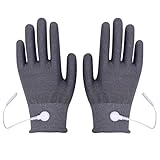 Lweshgs Pair of Conductive Silver Fiber Gloves Grounding Massage Gloves Static Relief Pressure Touch Screen with Includes Grounding Wire