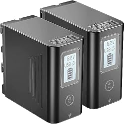 Bateria Videocamara Sony JYJZPB 2pcs 8800mAh NP-F970 Batería de Reemplazo para Sony NP-F970 NP-F960 NP-F950 F750 F770 F550 F530 F330 F570, con Pantalla LCD y Puerto de Salida USB