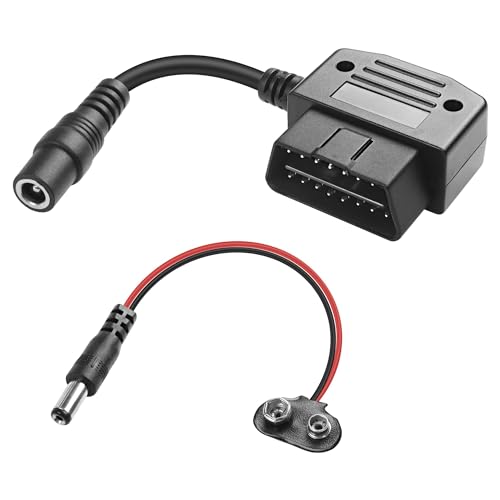 XMSJSIY 16Pin OBD OBD2 Speicher Saver AC/9V Fahrzeug Batterie Saver für Auto Batterie Ersatz/Trennen Sie kurz/lang/Einstellungen Speicher Speicher -30CM/11.8INCH