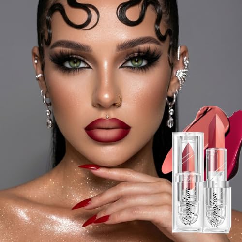Image of Depuplum Nude Lipstick Matte Red Lipsticks for Women One Stroke Two Tone
