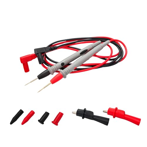 Image of with Threaded Alligator Clips, 4 mm Banana Test Lead Probe Clip Suitable for Most of Digital Multimeter Electronic, Clamp Meter Test Lead Cable Probe Red Black Replacement. (20 A)