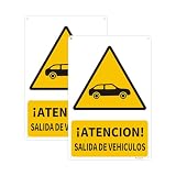 Tamaño: El cartel de salida de vehículos mide 20 x 30 cm y tiene un grosor de 0,85 mm; cada juego incluye 2ud carteles de señalización