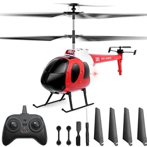 RC Helicopter, Rescue Remote Control Helicopter with Gyro and LED Lights, 2.4GHz Radio 3 Channel One Key Take Off/Landing High &Low Speed, Flying Toy Gift for Boys and Girls