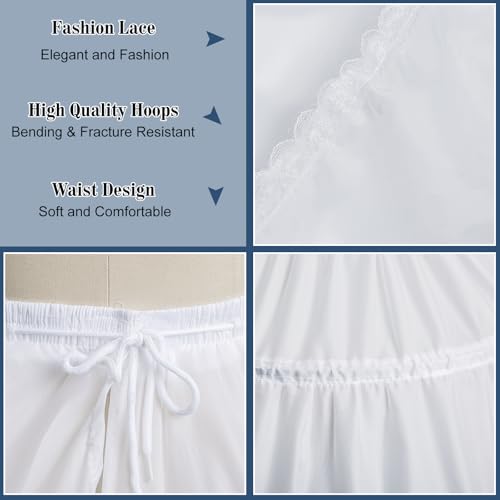 Mannice Women Crinoline Petticoat 6 Hoop Skirt Petticoats for Women Petticoats Underskirt Hoop Slip for Wedding3