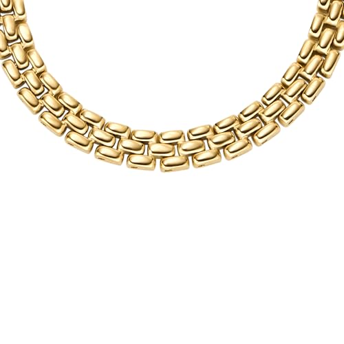 Image of Fossil Women's Ellis Toi Et Moi Gold-Tone Brass Station Necklace