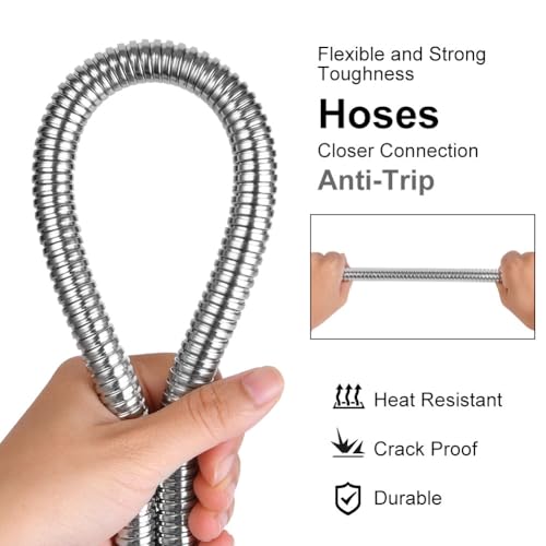 OSDUE Shower Hose 2m, Stainless Steel Shower Pipe,Universal Standard G1/2,Leakproof - Image 4