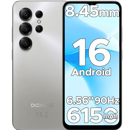 DOOGEE NOTE 56 X Mobile Phones, Newest Android 16 Phone, 6150mAh, 6.56" HD+ 90Hz, 24GB + 64GB/2TB Android Phones, Octa Core, Dual SIM Unlocked Mobile Phone, Face ID, 3.5mm Jack, GPS, OTG-Gra