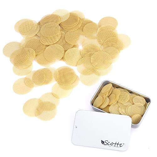 Scotte 200 Pcs 13/16 Inch Brass Pipe Screens,20.6Mm(0.812In) Metal Pipe Filter Screen With Storage Box #TOP23
