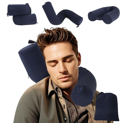 EPROICKS Almohada de Viaje Twist- Almohada Avion Cuello Viscoelástica de Espuma, Almohada Viaje Cuello, Almohada Cervical Viaje para Avión, Tren y Coche