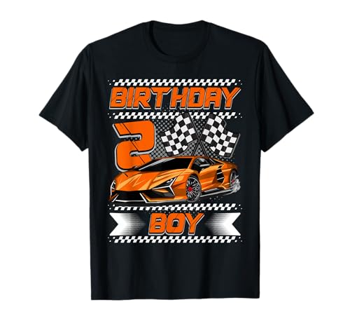 Birthday Boy 2 Years Race Car 2nd Birthday Racing Car T-Shirt