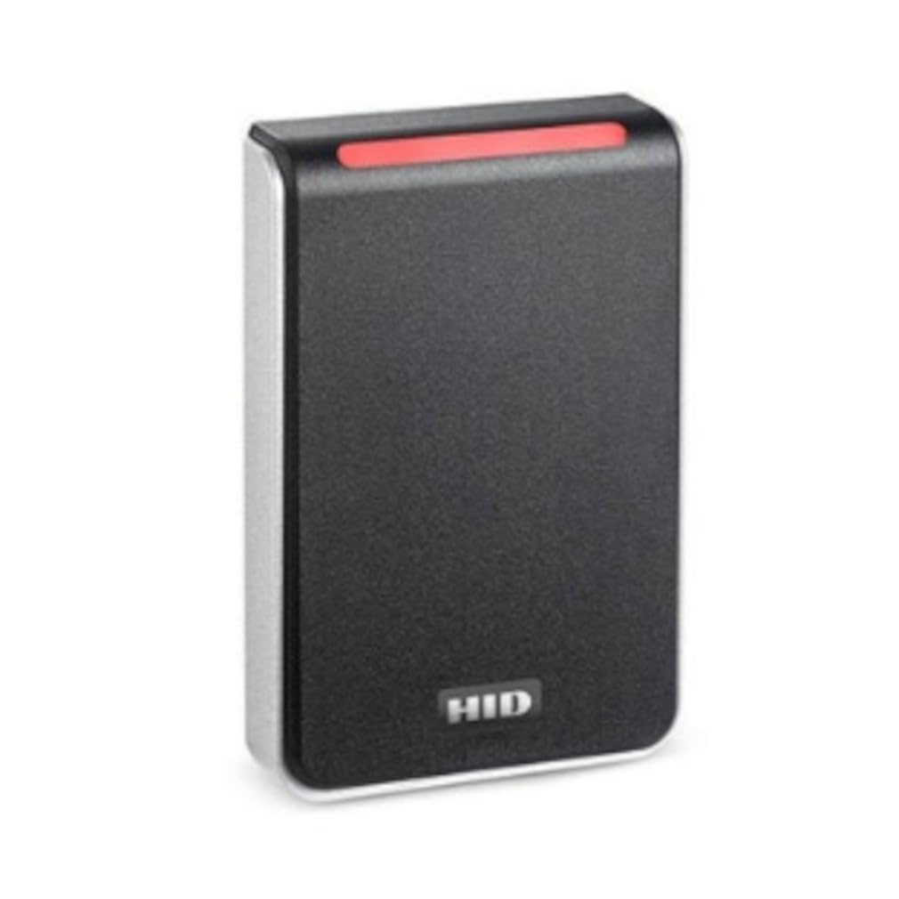 HID 40NKS-T0-000000 Signo 40 Contactless Smart Card Reader, Multi-Technology, Mobile Ready, Wall Switch Mount, Pigtail, Black with Silver Trim