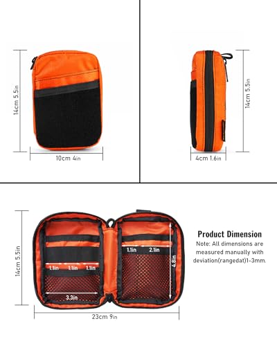 VIPERADE VE26 EDC Pouch Organiser with 11 Compartments, Small Tool Pouch with DIY Patches Area, Micro EDC Pocket Organiser for Mutitools