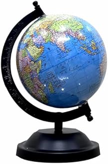 5 Inch Political Globe for Learning World Map for Kids/Students/Upsc Aspirants, Home Office,Desk Decor
