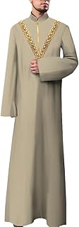 Mens Jubba Thobe, Muslim Fashion Long Sleeve Robe, Saudi Arab Thobe Jubba, Men's Modal Robe