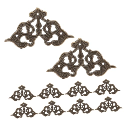 NUOBESTY 10 Piezas Cantoneras Decorativas de Metal Vintage Cajas de Madera Decoración de Muebles Material Diy Estilo Bodas Manualidades