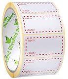 1,000 x Gefrieretiketten auf Rolle, Selbstklebend Haushaltsetiketten, Größe 50x25mm Datum Etiketten - Rot