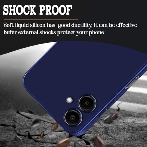 Image of Back Cover for Samsung Galaxy A06 4G / A06 5G | Full Camera Protection | Premium Liquid Silicon Case | Flexible Bumper Case for Samsung Galaxy A06 4G / A06 5G (Dark Blue)