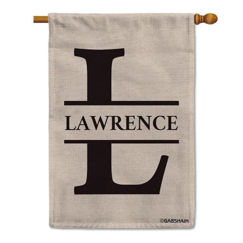 GABSHAIM Personalized Last Name Monogram Initial Letter L House Flag for Outside Custom Letter Outdoor Banner Yard Flag Black 28X40 Inch Double Side