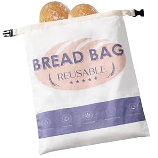 Meowoo Beeswax Bread Bags for Homemade Bread, Reusable Beeswax Bags for Sourdough, Cotton Waxed Bag with Buckle Closure, Keeps Fresh Longer Food Storage Bag, 43 x 32cm, Blue