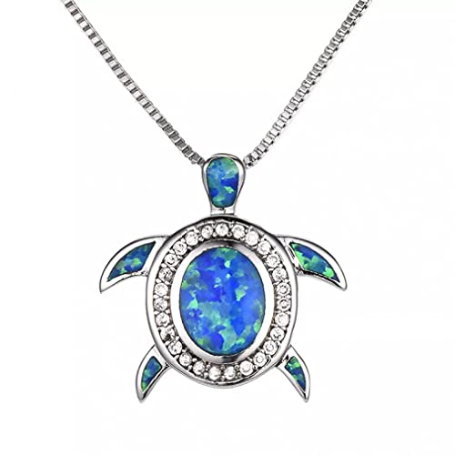 Collier tortue opale de feu bleue, le bijou idéal pour un mariage chic