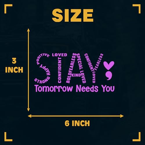 Image of Stay Tomorrow Needs You Car Decal Heart, Positive Sticker for Car Window Bumper Truck Introverted, Autistic Decals Vinyl Waterproof 6 Inches Car Accessories Stickers Gift for Mom Dad Friend