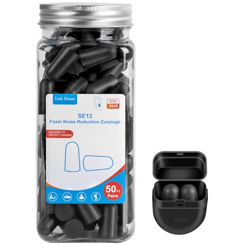 Link Dream Tapones Oidos Ruido Dormir de Espuma, 51 Pares SNR 38dB Tapones Oidos Cancelacion de Ruido, para Dormir y Combatir la Sensibilidad al Ruido