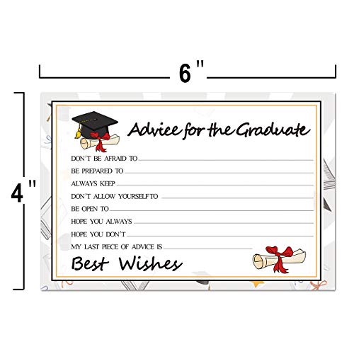 Image of Graduation Wish Cards - 50PCs High School or College Graduation Advice Cards Supplies 2026 Decorations Grad Celebration Party Supplies for High School /College /Senior School