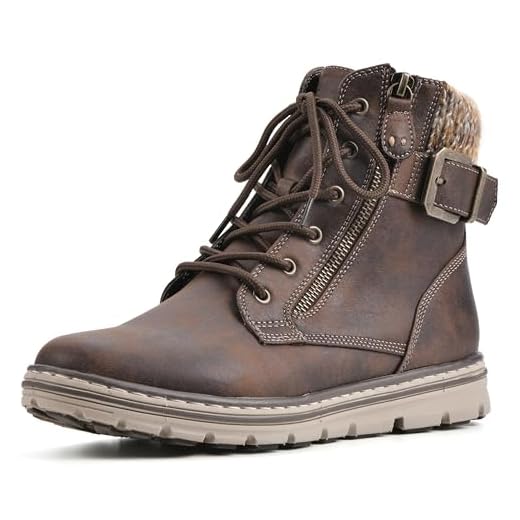 CLIFFS BY WHITE MOUNTAIN Shoes Kelsie Women's Lace-up Hiker Style Bootie, Brown/Fabric, 8.5 M