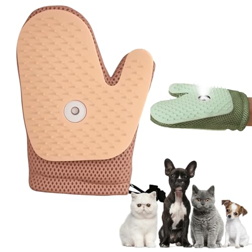 SWZEC Handheld Steam Horse Grooming Brush - USB Rechargeable 5-Finger Glove for Mane & Tail (Pink)