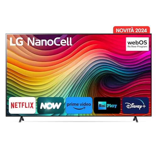LG NanoCell 86'', Serie 81 2024, 86NANO81T6A, Smart TV 4K, Processore α5 Gen7, 20W, 3 HDMI,...