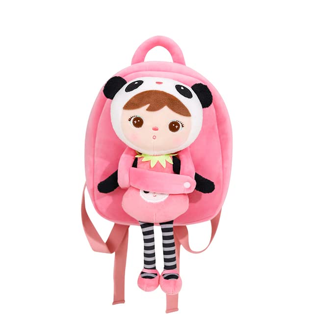 Mochila Metoo Infantil Linda + Boneca, IBMKIDS (Rosa e Branco)
