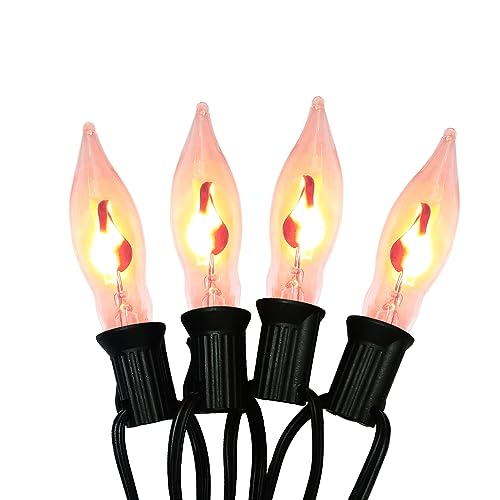 Christmas Flicker Flame Lights String Indoor Outdoor, 10Ft C7 Vintage Christmas Lights 10 Flickering Flame Bulb Lights, Plug In Hanging Halloween Lights Outdoor for Party Halloween Christmas Decor Christmas Flicker Flame Lights String Indoor Outdoor, 10Ft C7 Vintage Christmas Lights 10 Flickering Flame Bulb Lights, Plug In Hanging Halloween Lights Outdoor for Party Halloween Christmas Decor
