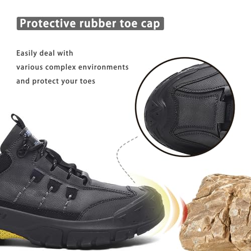 Men's Waterproof Hiking Shoes Leather Casual Walking Outdoor Work Shoes for Men4