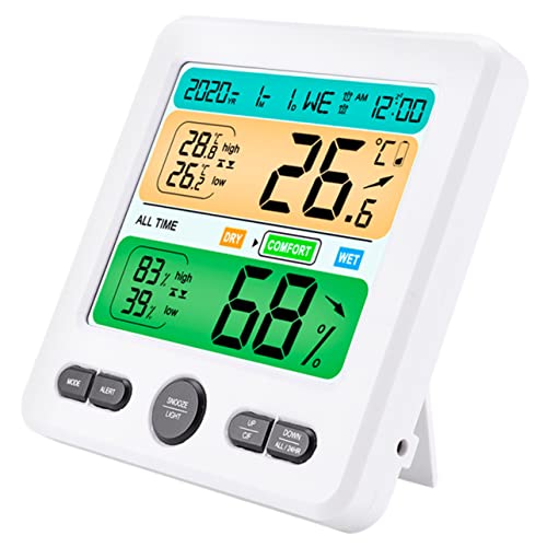 BinZyronic 温湿計 時計付き デジタル ? 大画面表示で見やすく 室内用コンパクト設計