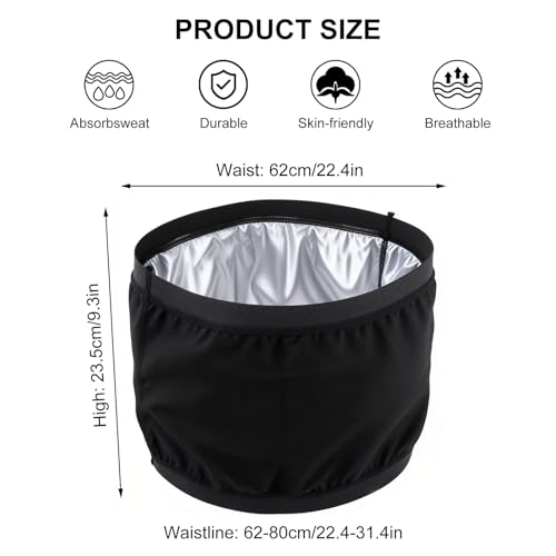 TMZELOA Bauchweggürtel Damen Herren Bauchgurt Schwitzgürtel Waist Trainer Fitness Gürtel Bauchmuskeltrainer Sauna Bauch Weg Trainer S/M Neopren Nano Silber mit Handgelenkband Schwarz