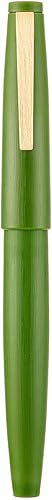 Miniatura 4 de Jinhao 80 - Pluma estilográfica de fibra de carbono cepillada, punta de 0.012 in, color verde Vivie con bolígrafo de escritura con clip dorado