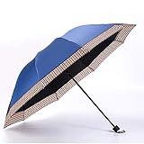 Regenschirm Männer Auswirkungen Farbe Kleber Business Dreifachgefaltete Sonnencreme Regenschirm Blau Rot 112 * 74 * 64 cm Langlebig (Color : Blue, Größe : 112 * 74 * 64cm)