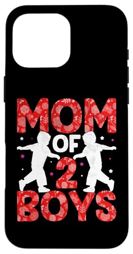 Mom Of 2 Boys Mother's Day Women Mom Of Two Boys �X�}�z�P�[�X iPhone 16 Pro Max �p