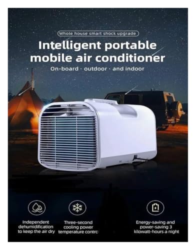 Tragbare Klimaanlage, 4800 BTU, Klimaanlage für Wohnwagen 12 V/24 V/230 V, Reisen, Camping, Wohnmobil, Außenkühler, 4-in-1 Luftentfeuchter, Kühler, Lüfter, digitales Display-5