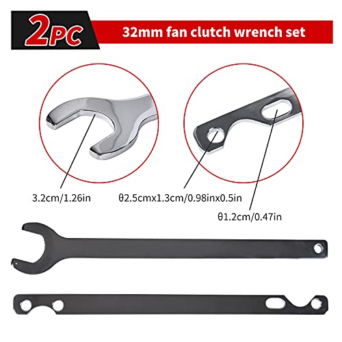 Aain® Mk28 Fan Clutch Wrench Set, 2-Piece Automotive Fan Clutch Nut Wrench Water Pump Holder Removal Tool Kit #TOP2