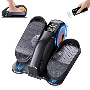 Under Desk Elliptical Machine, Ellipse Leg Exerciser While Sitting for Seniors Adults, Quiet & Portable Fully Assembled Foot Pedal Exerciser at Home with Remote Control, Exclusive Office Silent Mode