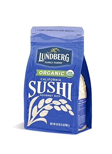 Lundberg Family Farms - Organic California Sushi Rice, Japanese Style Short Grain Rice, Perfectly Sticky, Pantry Staple, Non-Gmo, Gluten-Free, Usda Certified Organic, Vegan, Kosher (32 Oz) #TOP21