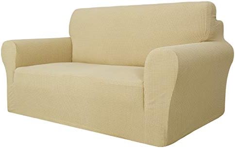 MAXIJIN Super Stretch Couch Cover for 4 Seater Couch, Extra Large Universal Sofa Covers Jacquard Spandex Pet Dog Furniture Protector Fitted Couch Slipcover (4 Seater, Grey)