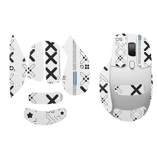 NOUKAJU Mouse Grip Tape Full Coverage for Keychron M6, Mouse Anti Slip Grip Tape,Self-Adhesive PreCut Sweat-Resistant Professional Mice Upgrade Kit(White)