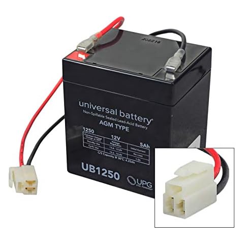 AlveyTech 12 Volt Battery (5 Ah with Harness) - For the Razor MX125, 12V Replacement Rechargeable SLA AGM Batteries, Electric Power Dirt Rocket, Go-Kart Quad, E-Scooter, Mini Pocket Bike Parts, 1-Pack Cover