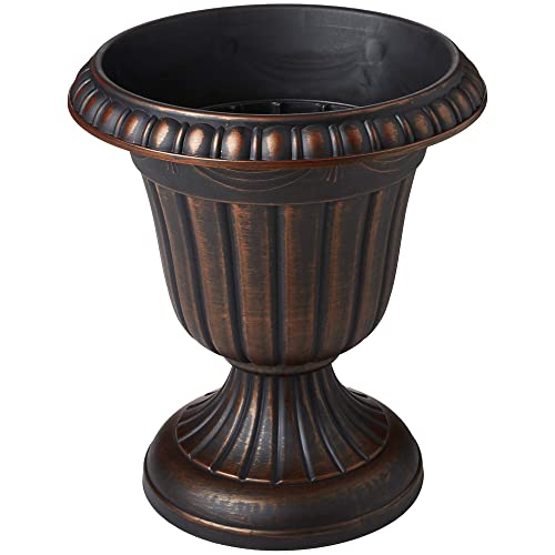 Arcadia Garden Products PL10CP Classic Traditional Plastic Urn Planter Indoor/Outdoor, 15" x 13", Brushed Copper by Arcadia Garden Products - Image 2