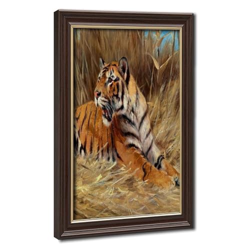 Toile tigre sauvage rétro 20x30 cm pour décoration de salon moderne